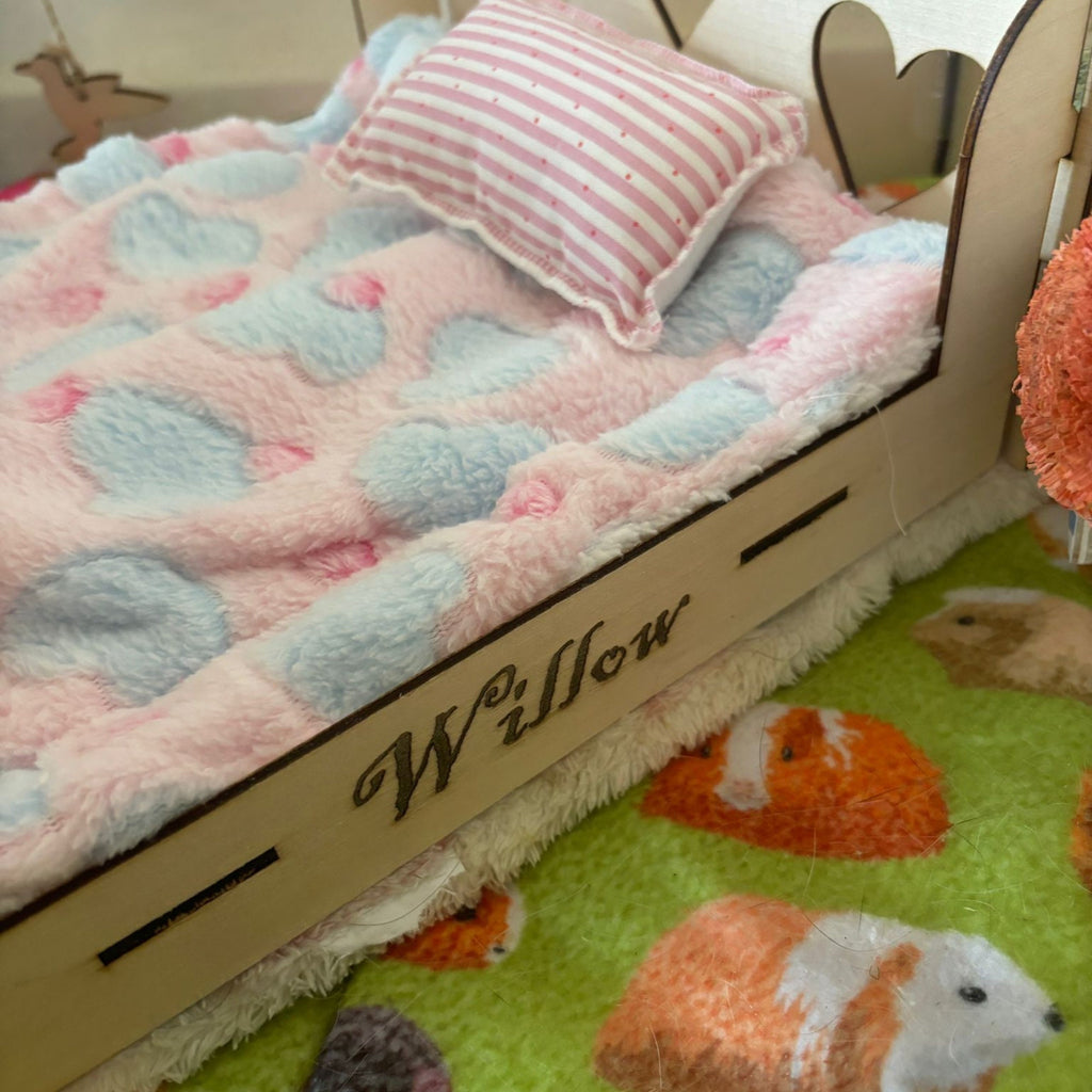 Small Animal Bed suitable for Guinea Pigs and Rabbits,  This Bed is personalised with your small animal's name on the side of the bed.