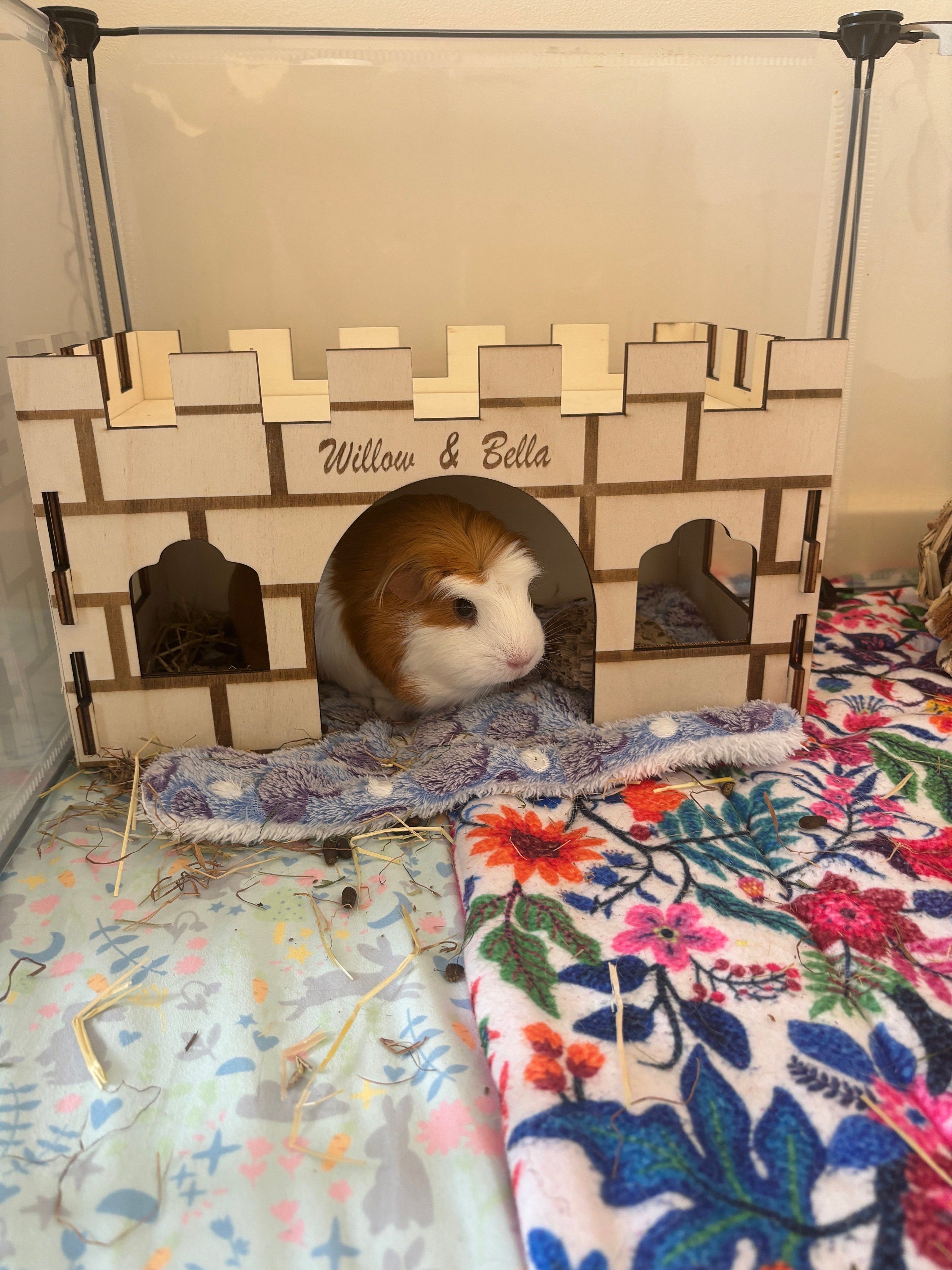 Guinea Pig and Hamster Castle House - Formaldehyde Free, Non Toxic, Wooden, Slot Together & Modular
