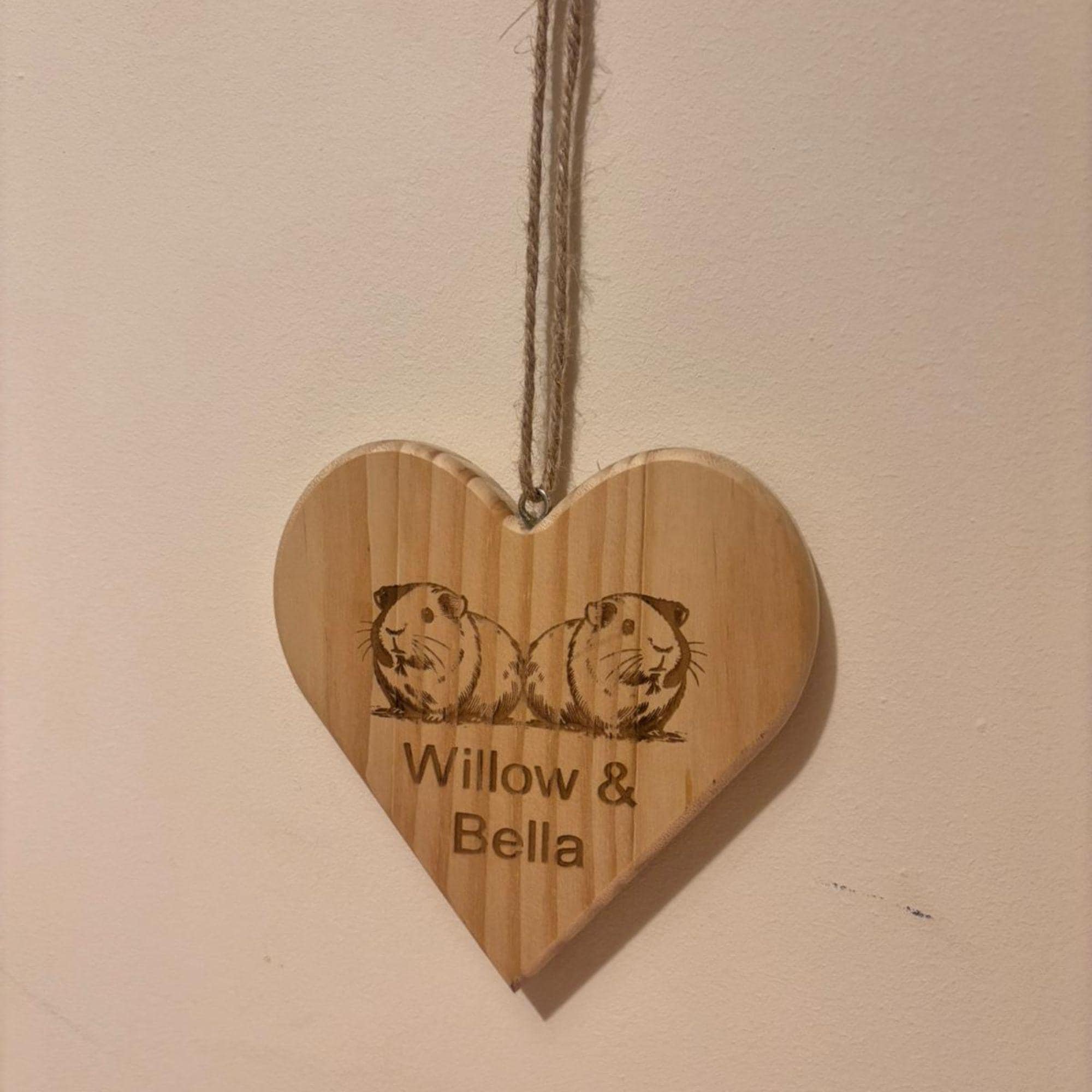 Personalised Pet Name Sign Plaque Guinea Pig Heart Wooden Sign Gift