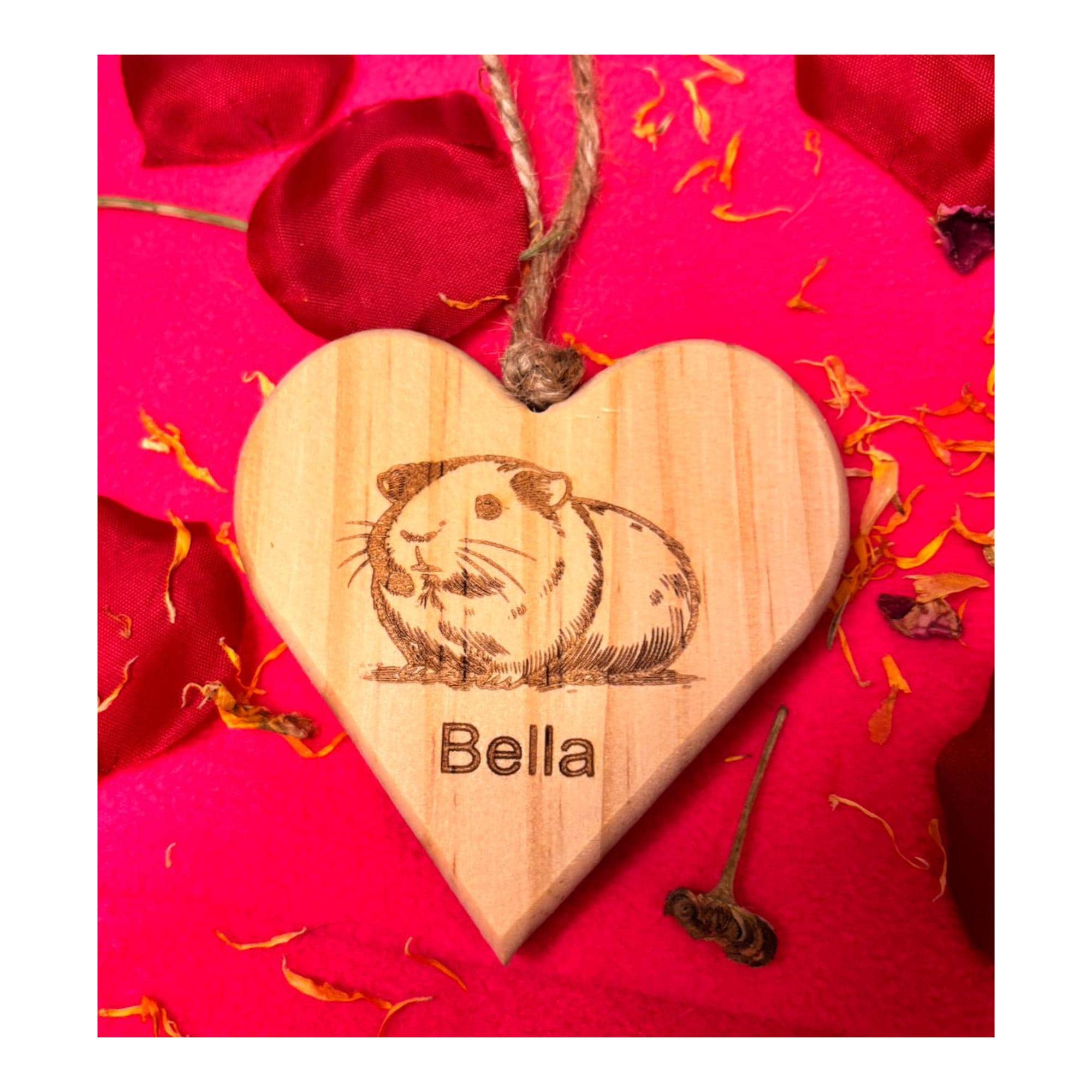 Personalised Pet Name Sign Plaque Guinea Pig Heart Wooden Sign Gift