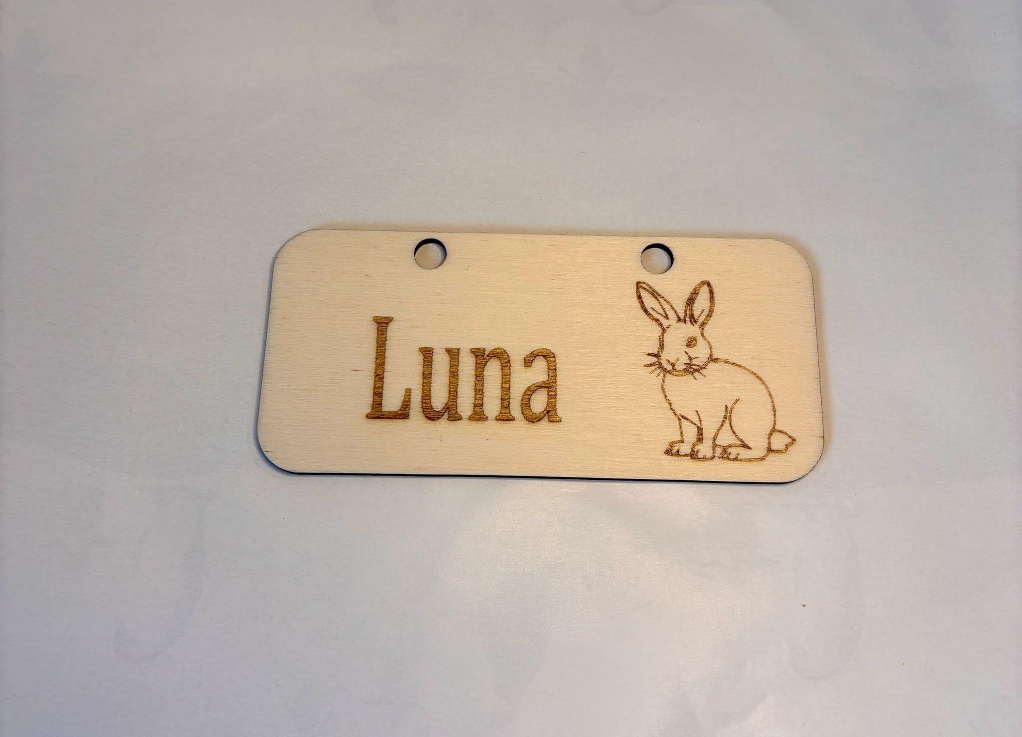 Personalised Rabbit, Name Sign - Standard or Formaldehyde Free Plywood|Custom Using water-based paint and animal-friendly