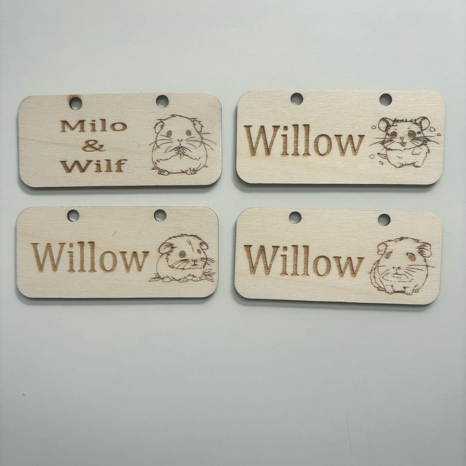Personalised Hamster Name Sign - Standard or Formaldehyde Free Plywood|Custom Using water-based paint and animal-friendly