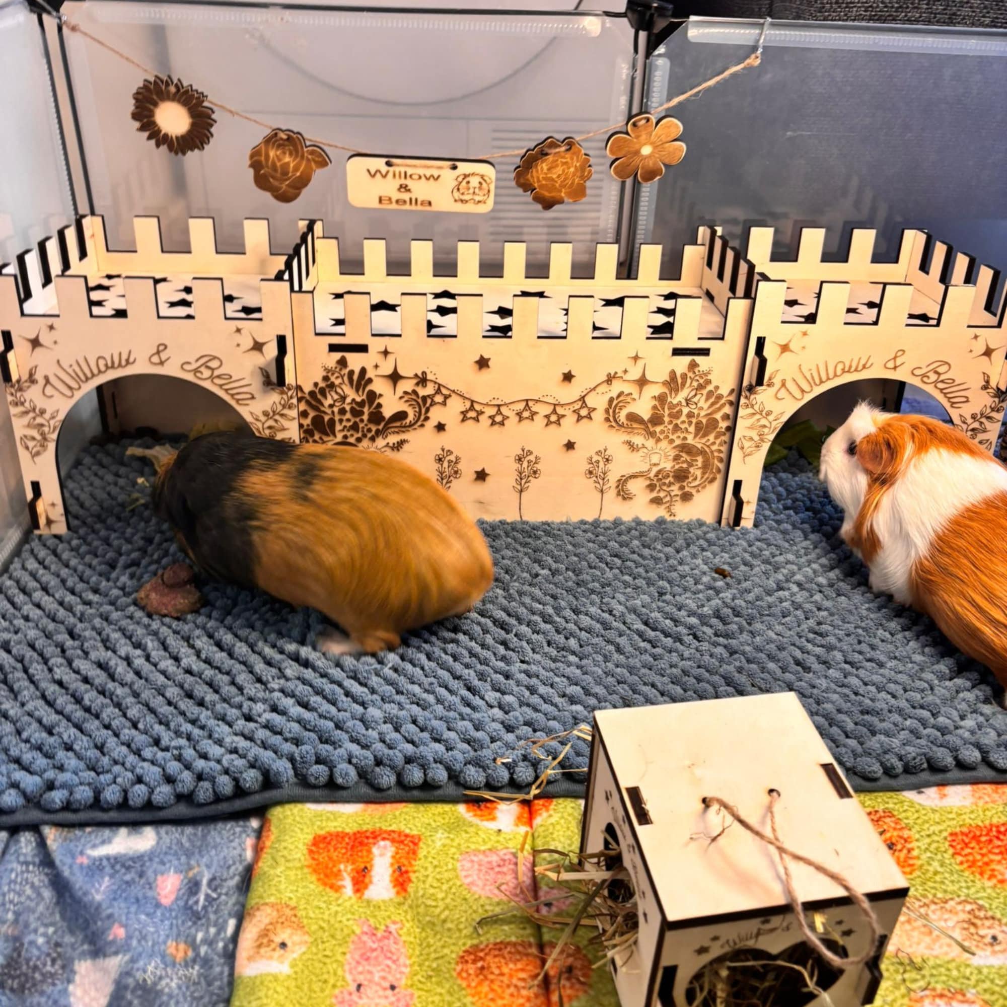 Guinea Pig Low Castle Kit - Formaldehyde Free, Non Toxic, This Castle is personalised with your Animal name on the Front and side.