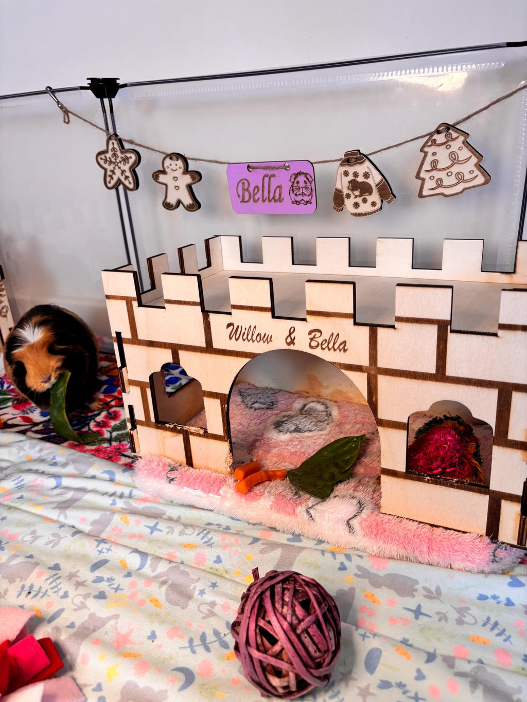 Christmas Personalized Guinea Pig sign & Cage Decoration - Formaldehyde Free Plywood | Custom
