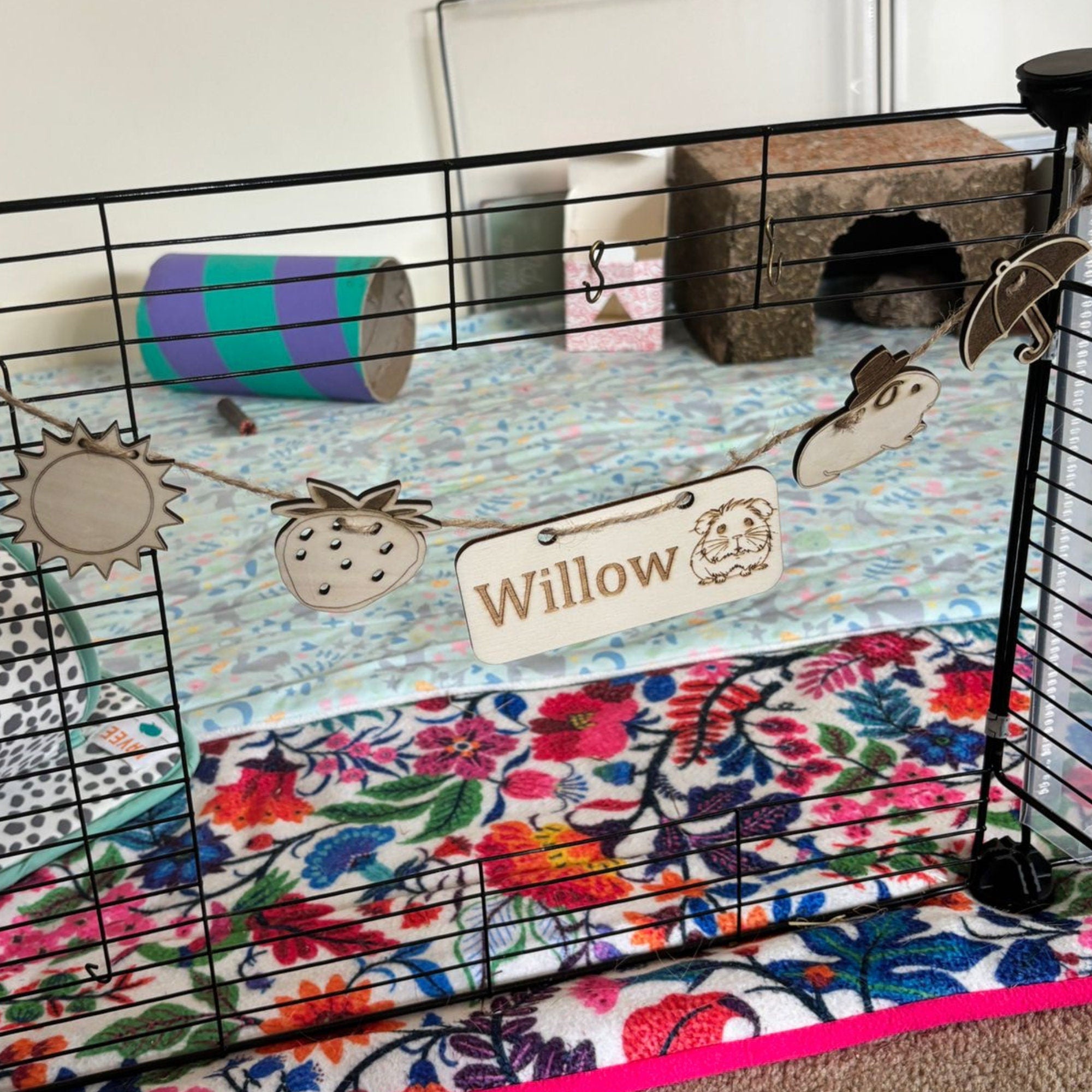 Personalized Guinea Pig Name sign & Chew Toy - Formaldehyde Free Plywood | Custom
