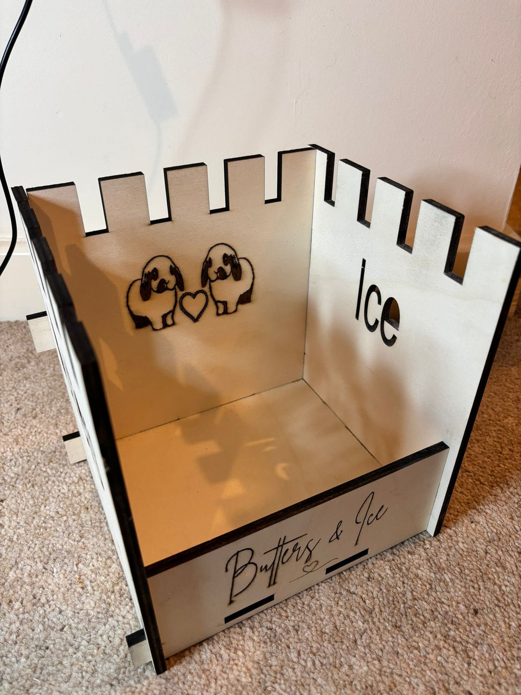 Small Animal Hay Feeder suitable for Guinea Pigs,  This hay feeder is personalised with your guinea pig's name on the side and front.