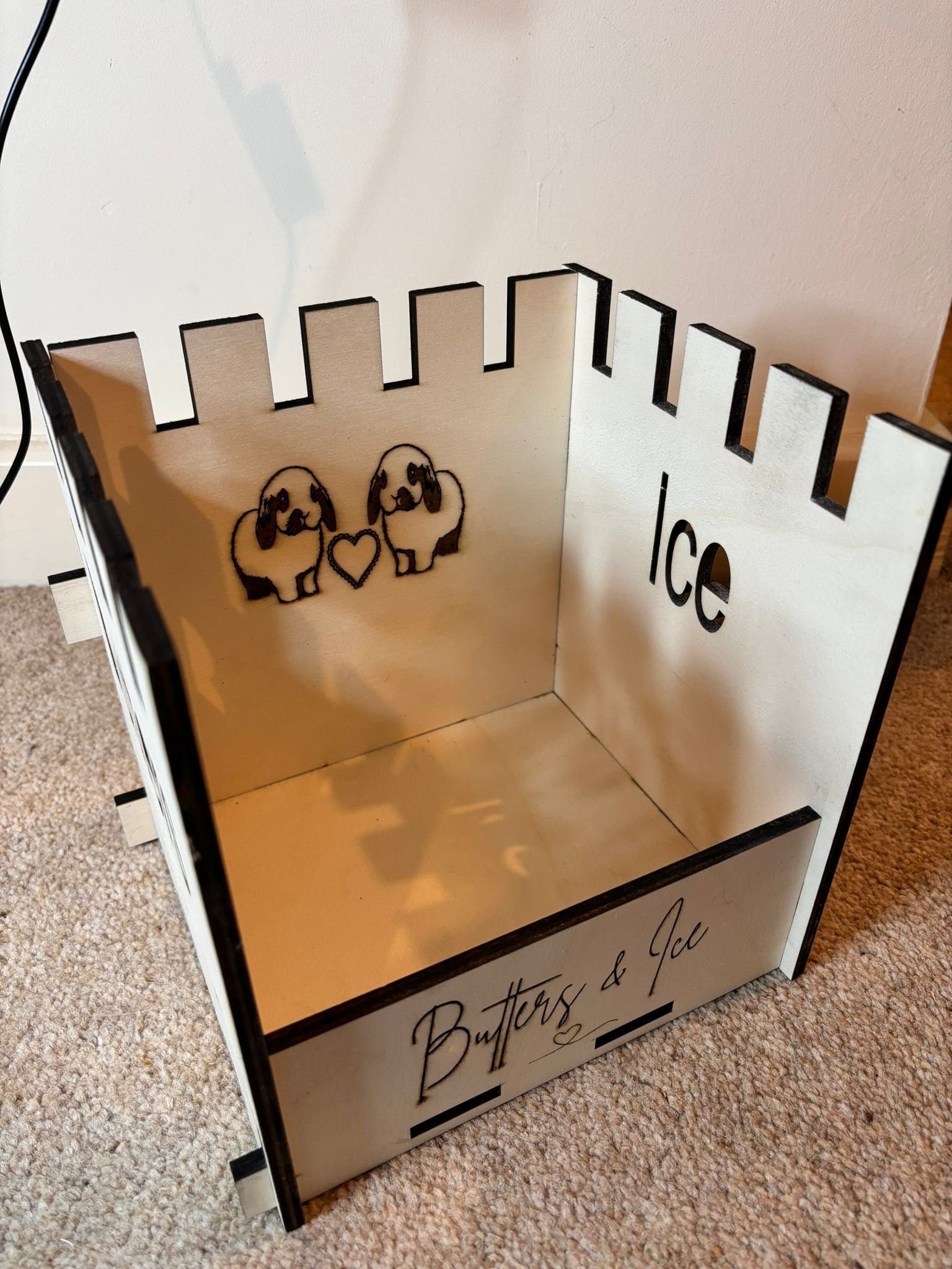 Small Animal Hay Feeder suitable for Guinea Pigs,  This hay feeder is personalised with your guinea pig's name on the side and front.