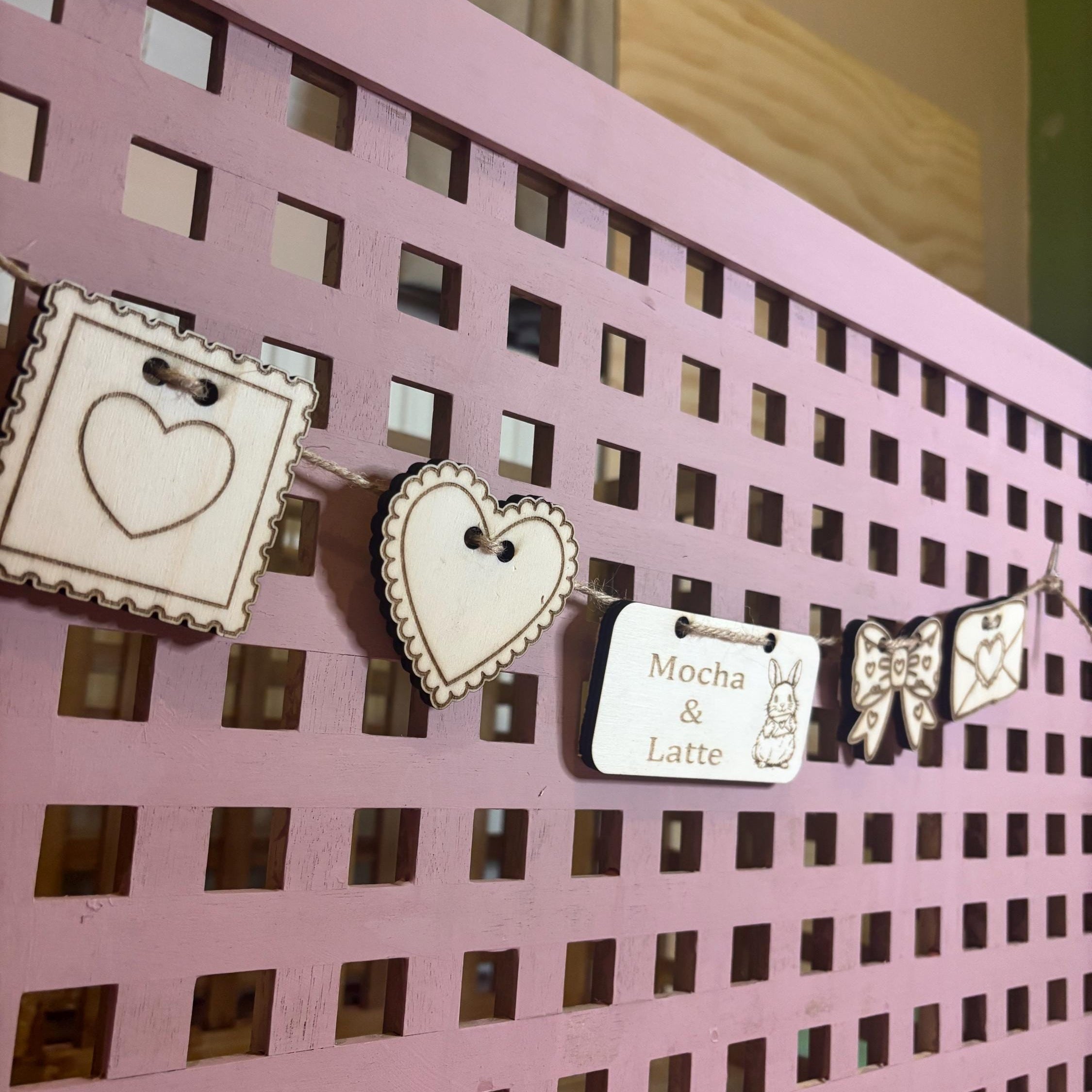 Personalised Guinea Pig and Rabbit Name sign & Cage Decoration Inspired by Valentine's Day - Formaldehyde Free Plywood | Custom