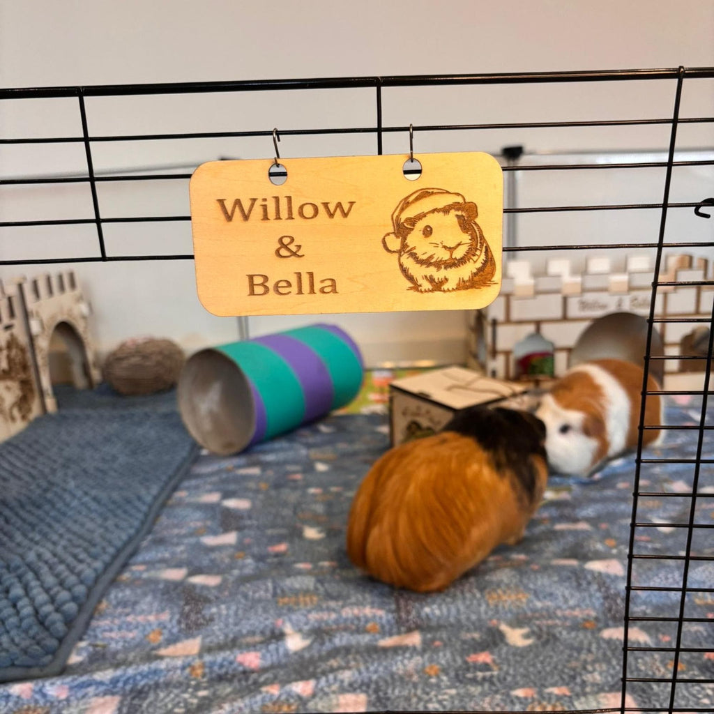 Personalized Christmas Guinea Pig Sign - Standard or Formaldehyde Free Plywood | Custom Using water-based paint and animal-friendly.
