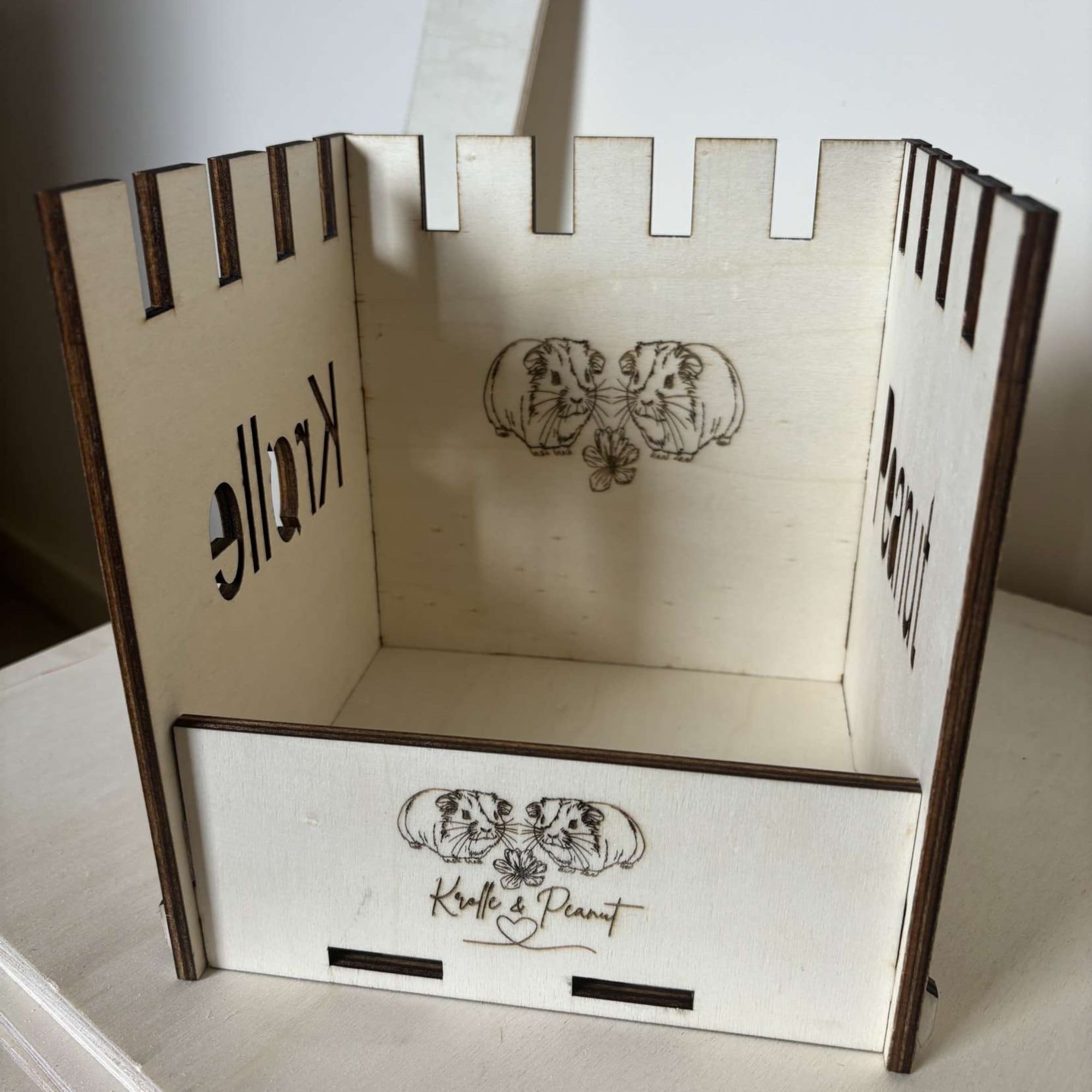 Small Animal Hay Feeder suitable for Guinea Pigs,  This hay feeder is personalised with your guinea pig's name on the side and front.