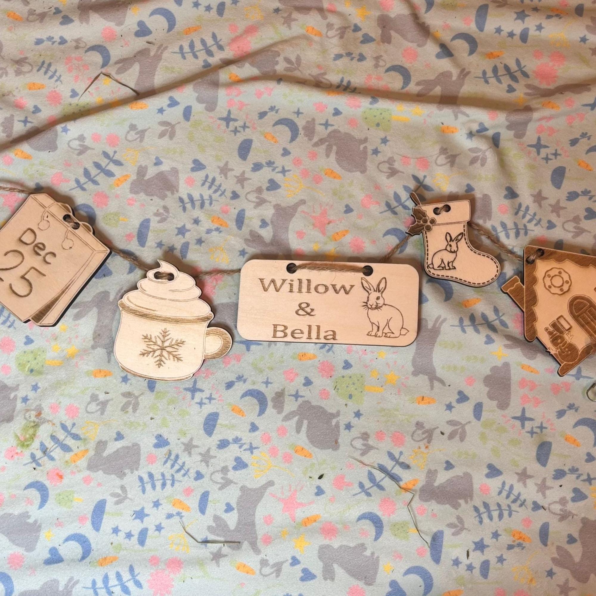 Christmas Personalized Rabbit sign & Cage Decoration - Formaldehyde Free Plywood | Custom