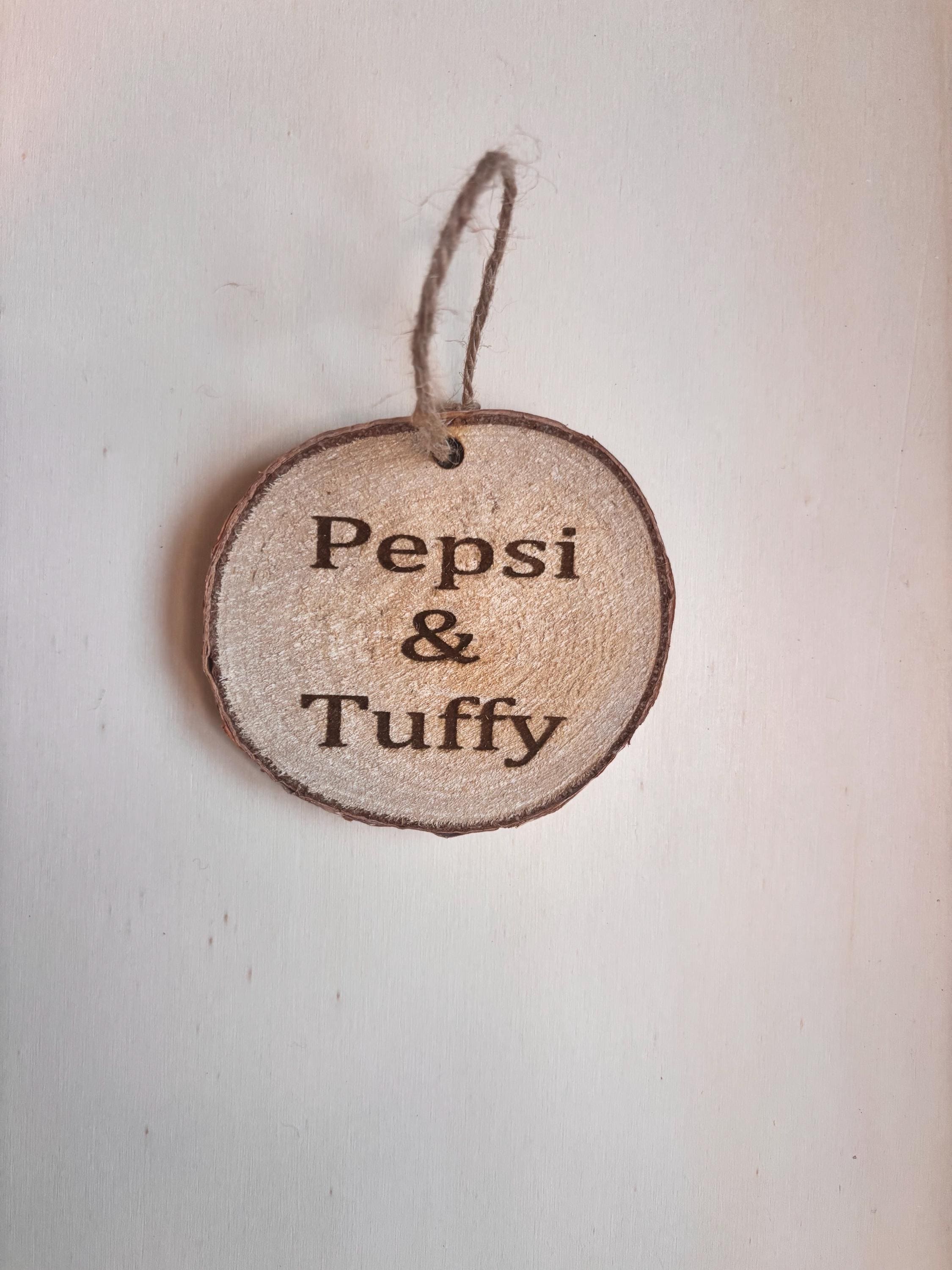 Wood log slice name sign for Rabbit Cage name sign