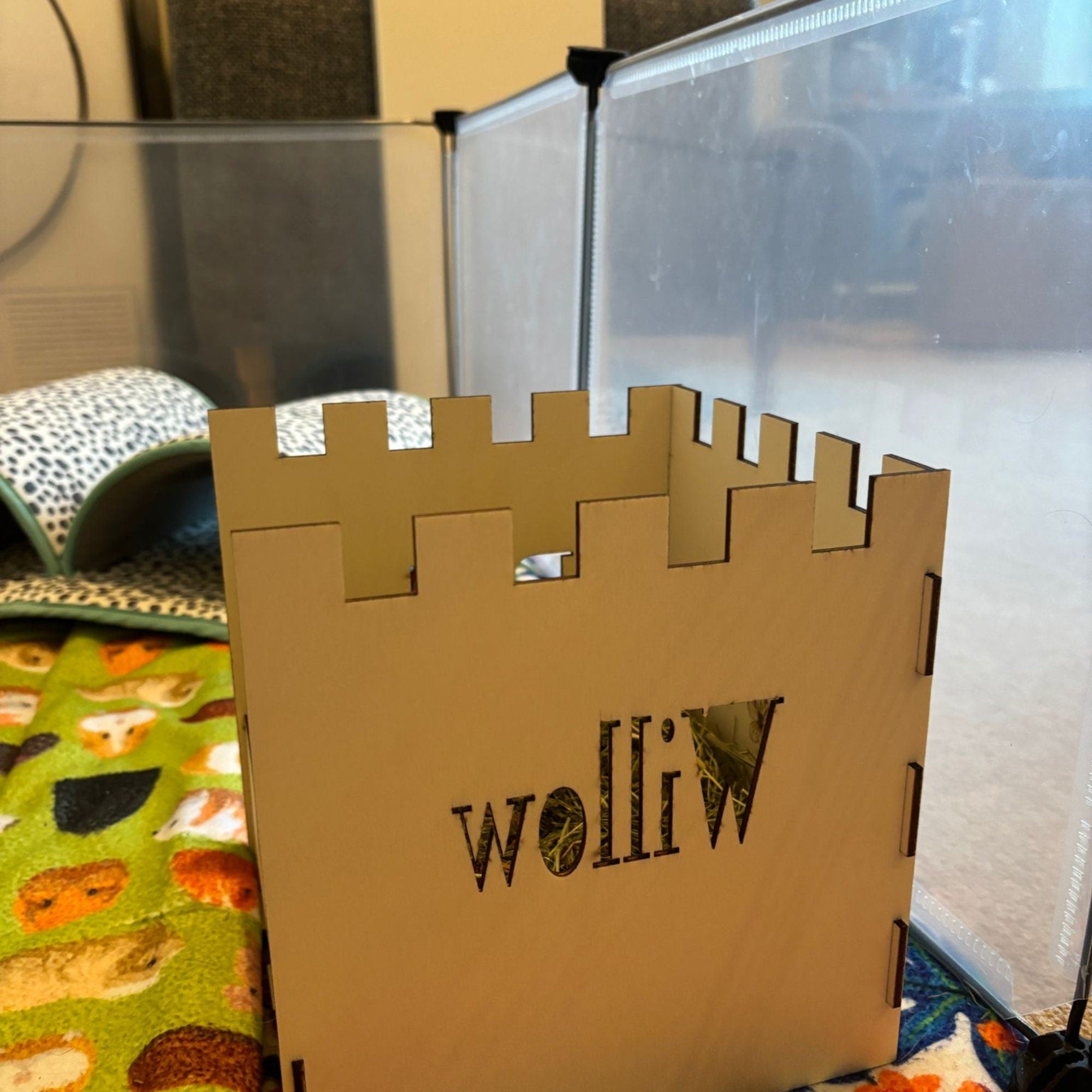Small Animal Hay Feeder suitable for Guinea Pigs,  This hay feeder is personalised with your guinea pig's name on the side and front.