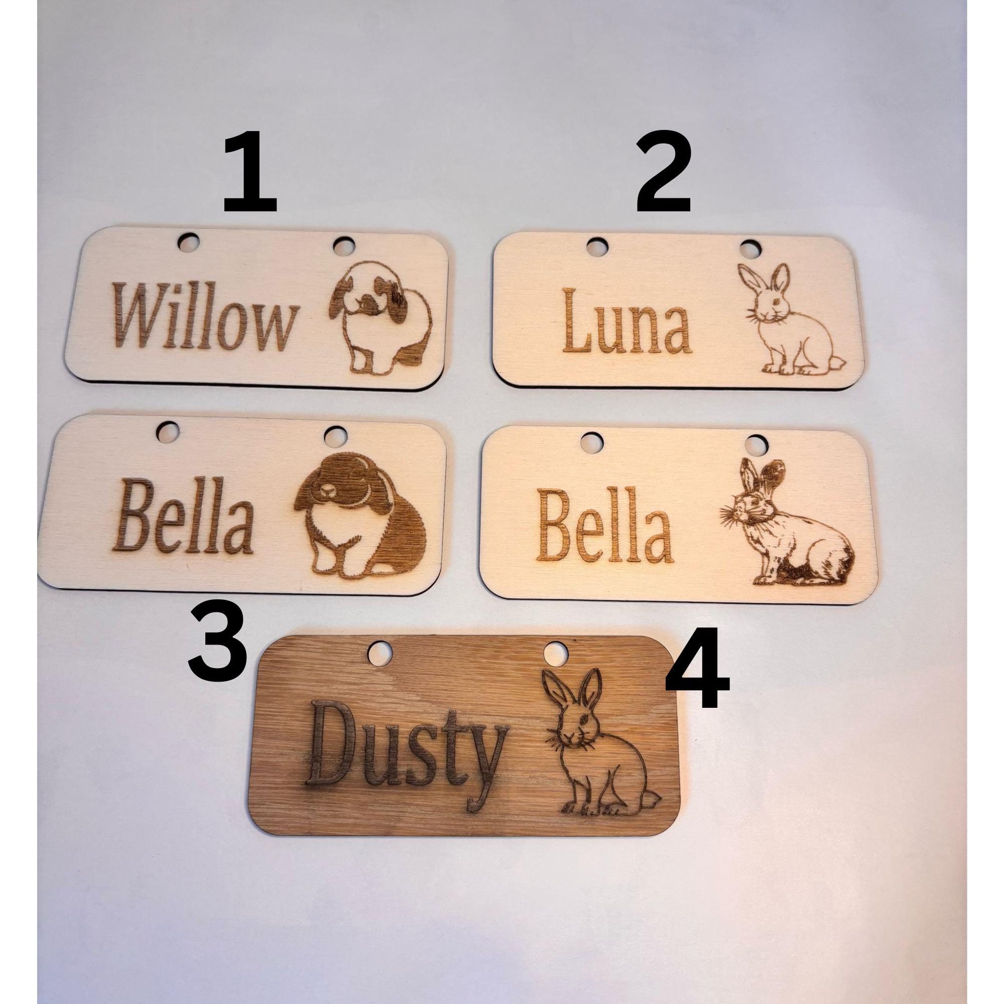 Personalised Rabbit, Name Sign - Standard or Formaldehyde Free Plywood|Custom Using water-based paint and animal-friendly