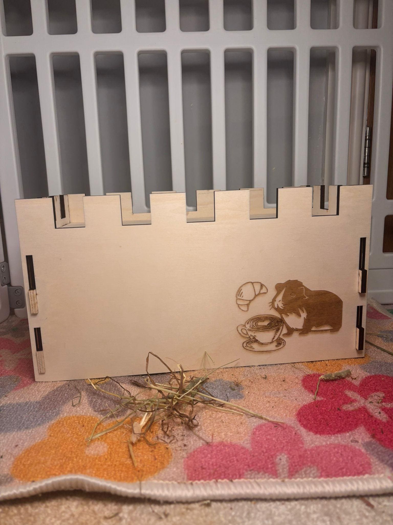 Guinea Pig Coffee Shop Hidey House - Formaldehyde Free, Non Toxic, Wooden, Slot Together & Modular