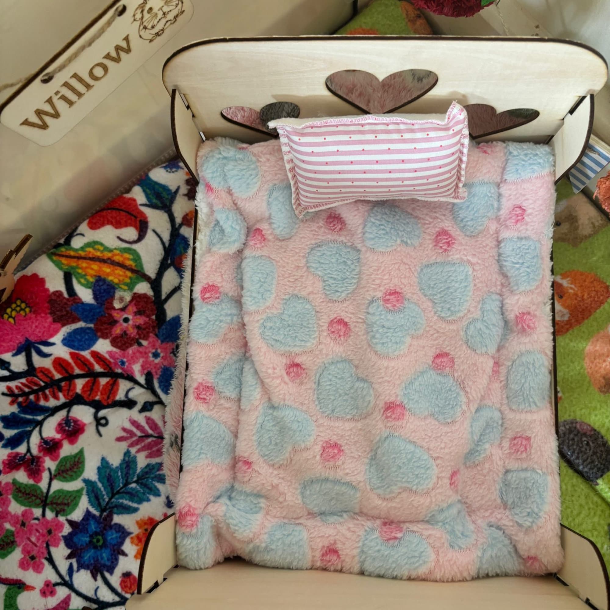 Small Animal Bed suitable for Guinea Pigs and Rabbits,  This Bed is personalised with your small animal's name on the side of the bed.