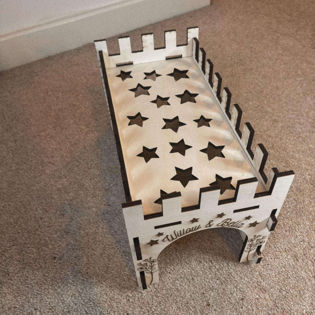 Guinea Pig Low Castle Kit Tunnel - Formaldehyde Free, Non Toxic, This Castle is personalised with your Animal name on the Front and side.