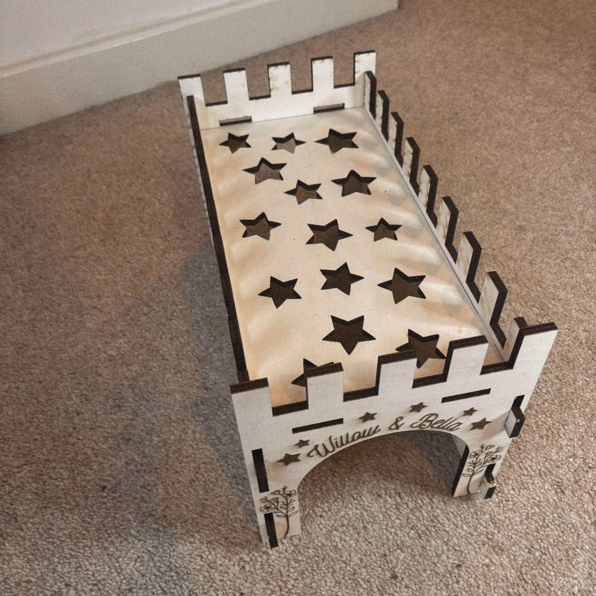 Guinea Pig Low Castle Kit Tunnel - Formaldehyde Free, Non Toxic, This Castle is personalised with your Animal name on the Front and side.