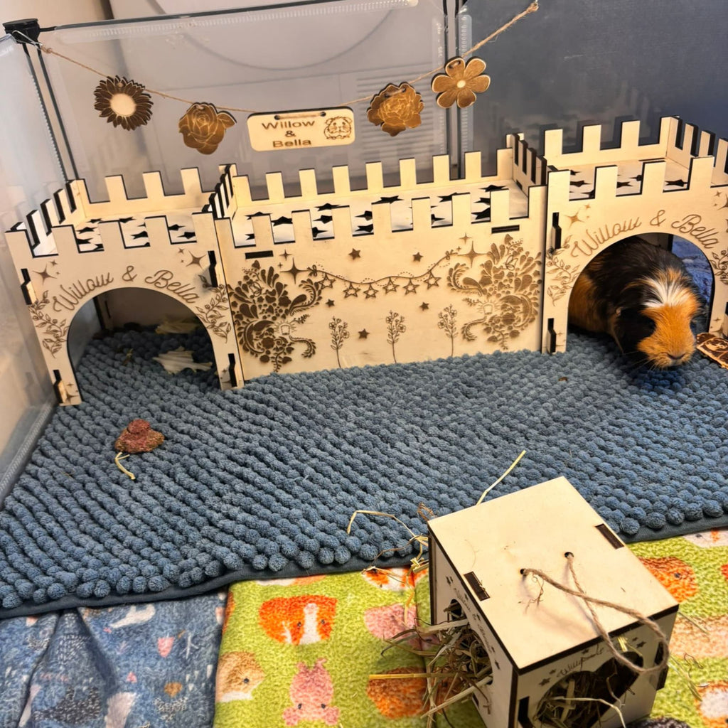 Guinea Pig Low Castle Kit - Formaldehyde Free, Non Toxic, This Castle is personalised with your Animal name on the Front and side.