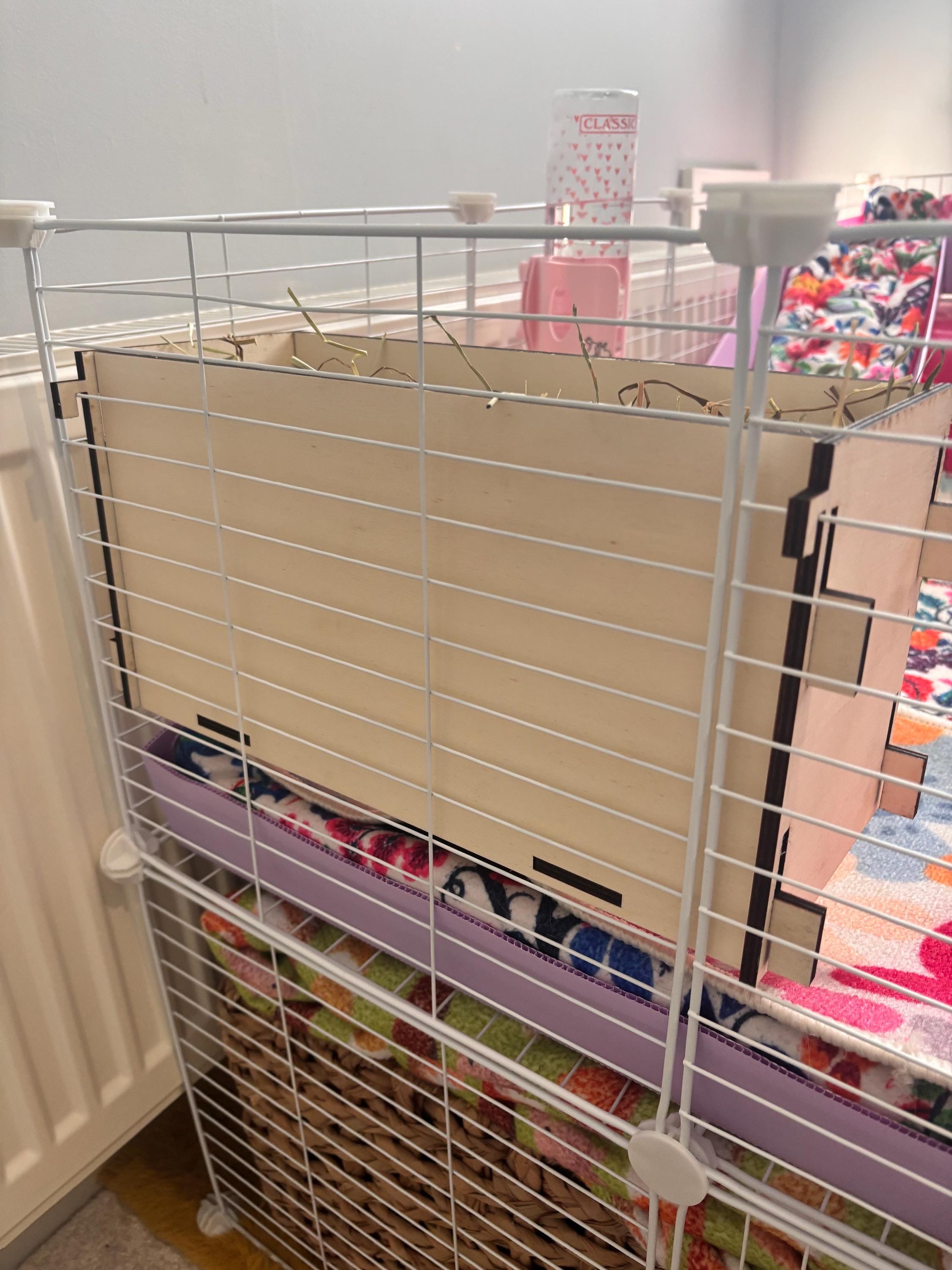 Rabbit and Guinea Pig Hay Feeder with Pets Names- Slot Together, Pet Safe Plywood