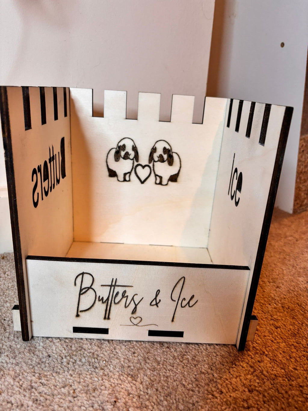 Small Animal Hay Feeder suitable for Guinea Pigs,  This hay feeder is personalised with your guinea pig's name on the side and front.