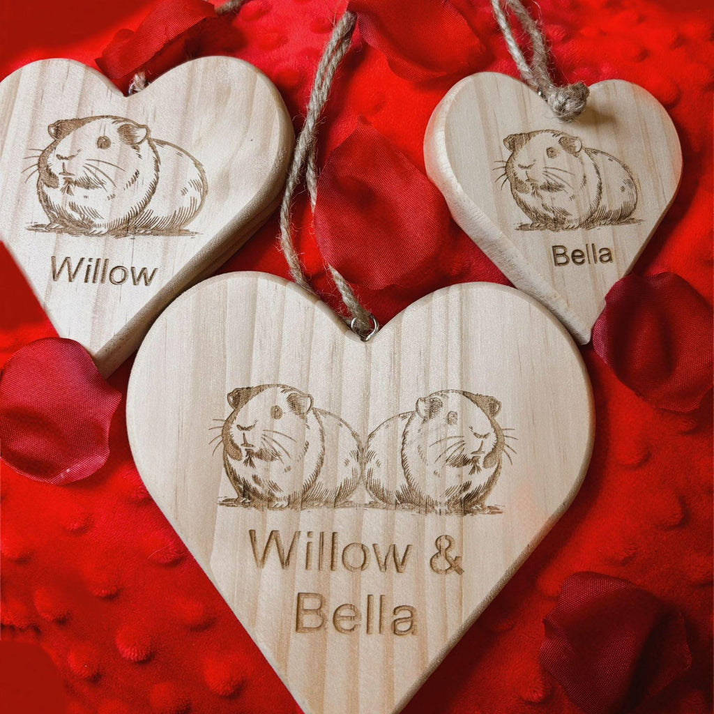 Personalised Pet Name Sign Plaque Guinea Pig Heart Wooden Sign Gift