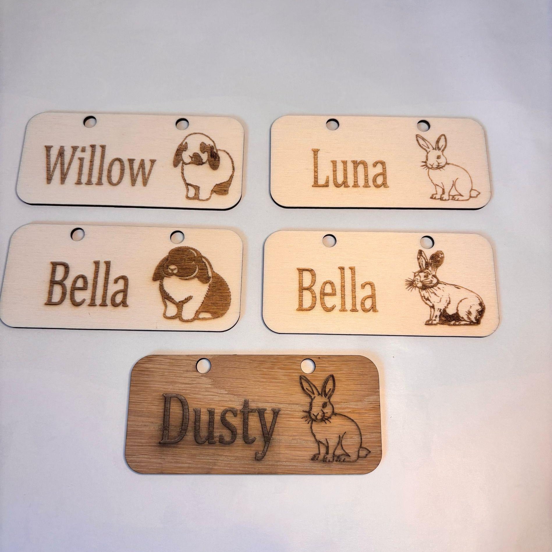 Personalised Rabbit, Name Sign - Standard or Formaldehyde Free Plywood|Custom Using water-based paint and animal-friendly
