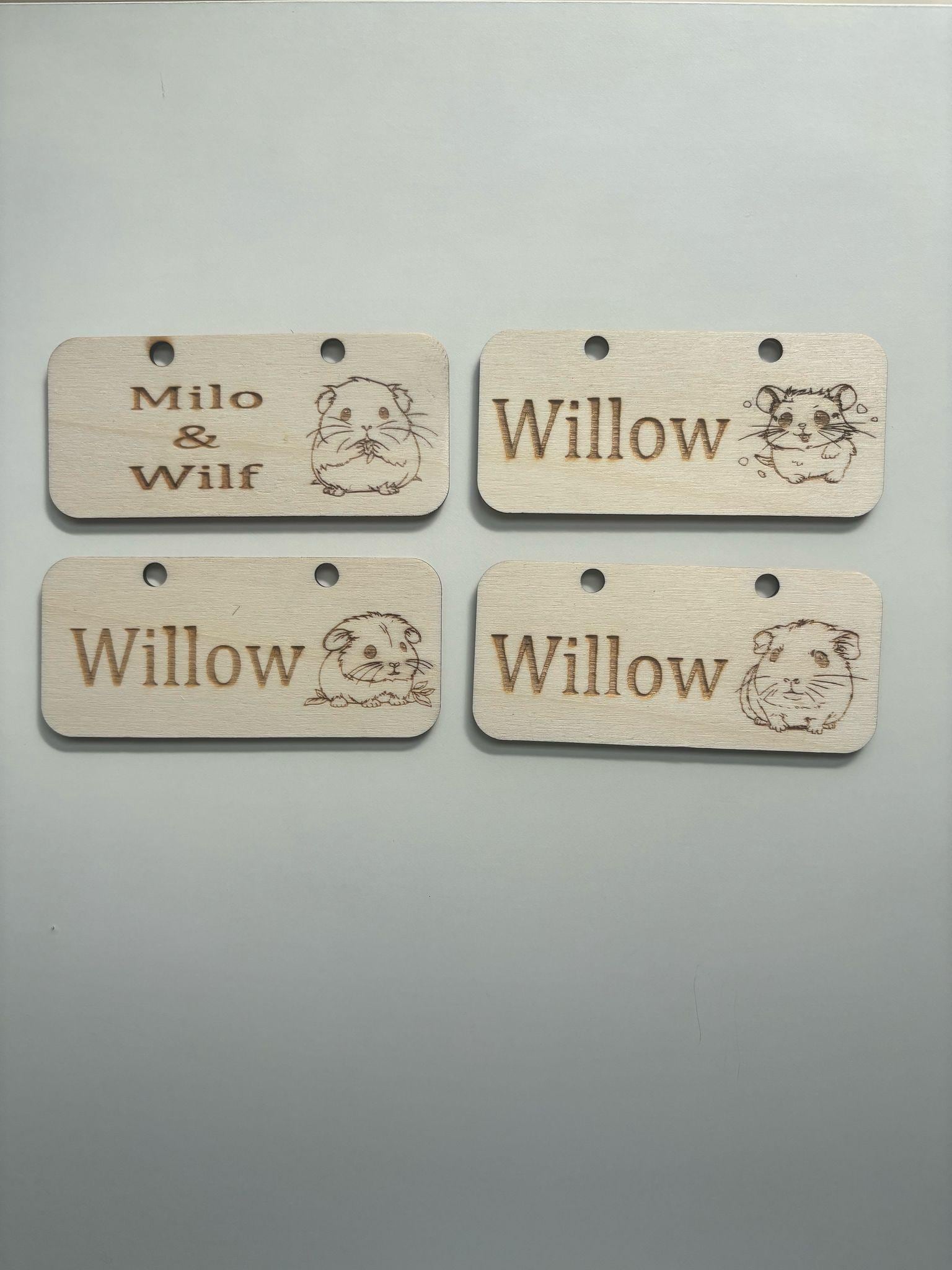 Personalised Hamster Name Sign - Standard or Formaldehyde Free Plywood|Custom Using water-based paint and animal-friendly