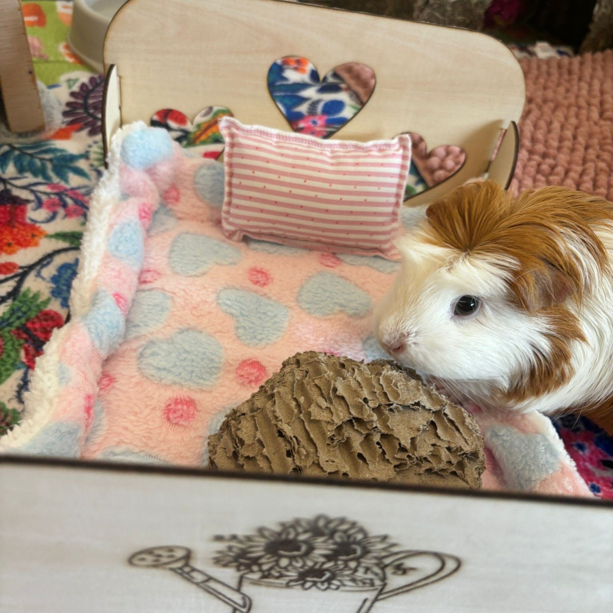 Small Animal Bed suitable for Guinea Pigs and Rabbits,  This Bed is personalised with your small animal's name on the side of the bed.